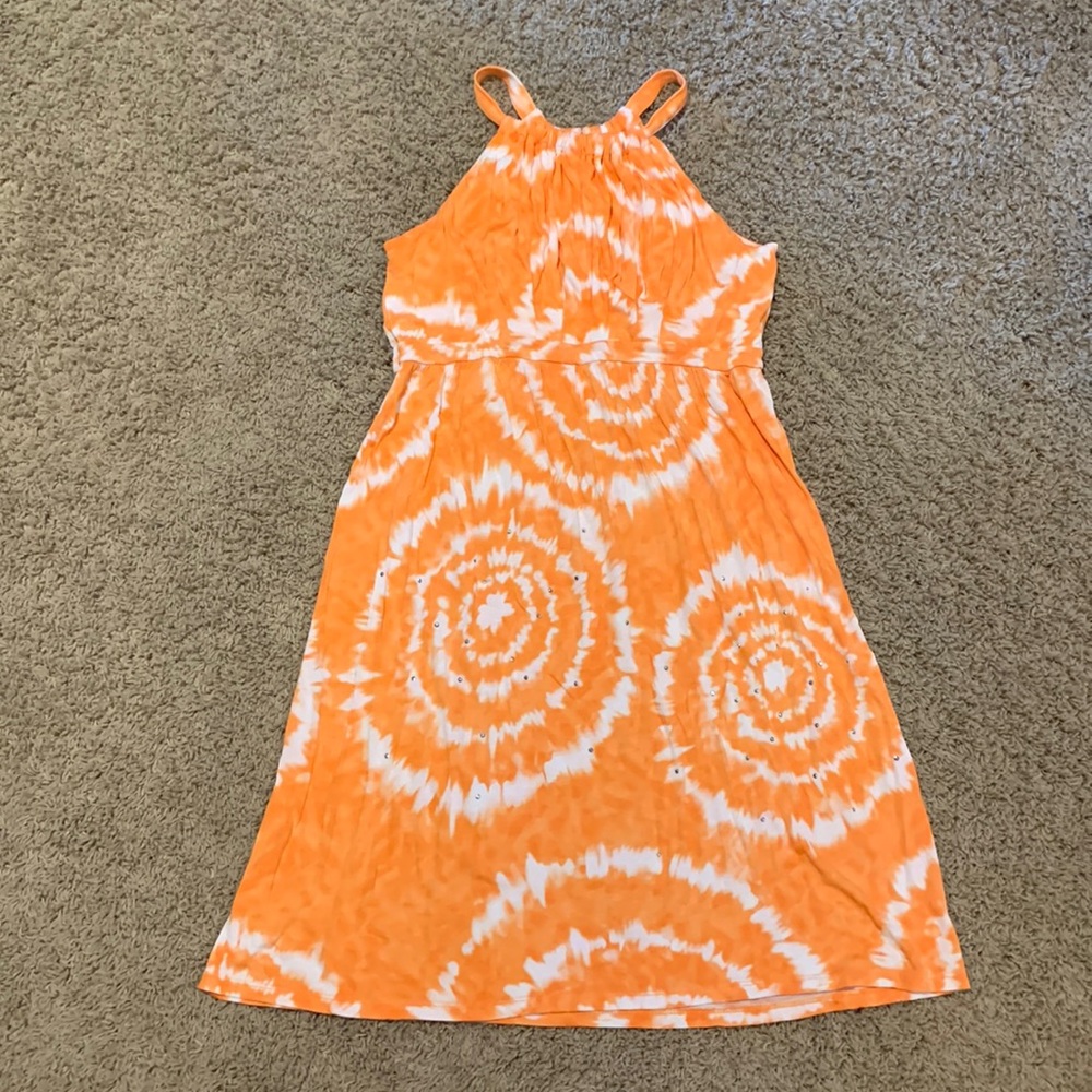 INC orange tie dyed t-shirt dress Women’s sz S